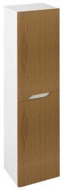 MEDIENA állószekrény 2 ajtóval, balos/jobbos, 35x140x30cm, matt fehér/natúr tölgy