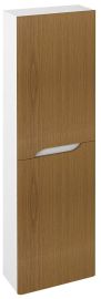MEDIENA állószekrény 2 ajtóval, balos/jobbos, 40x140x20cm, matt fehér/natúr tölgy
