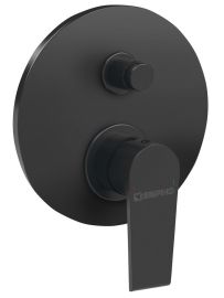 KAI falba süllyesztett zuhanycsaptelep, 2-irányú váltóval, zuhanyszett nélkül, matt fekete