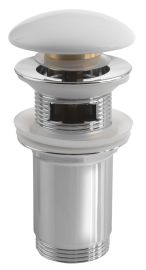 klik-klak mosdólefolyó túlfolyóval, 5/4“, matt fehér kerámia fedéllel