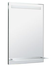 AQUALINE LED tükör világítással, üveg polc, billenő kapcsoló, 60x80cm