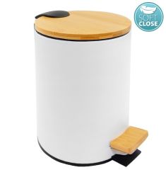 AQUALINE BAMBUS szemetes, 3l, 170x240mm, fehér/bambusz