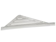 AQUALINE sarokpolc, 230x30x230mm, ABS/átlátszó