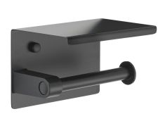 WC papírtartó polccal, matt fekete