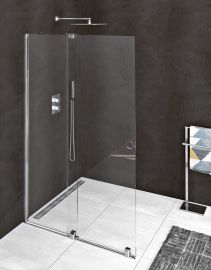 POLYSAN MODULAR SHOWER tolóajtó fix résszel, 1600mm, transzparent üveg