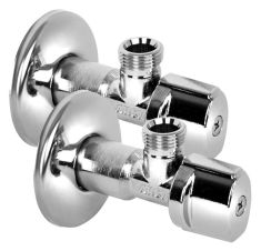 ARCO Sarokszelep ARCO 1/2" x 3/8" fém szorítóval, anya nélkül, ANTICAL, króm