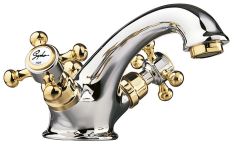 ANTEA Mosdó csaptelep automata lefolyóval, króm/arany 3172 Sapho