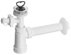 BRUCKNER mosdószifon, inox tálkával, gumi dugóval, mosogép csatlakozóval, 1'1/4, 40mm