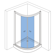 Tartalék üveg ajtó rész BTR803 zuhanykabinhoz