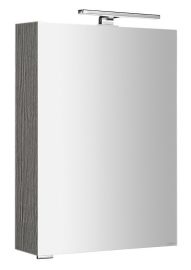 MIRRÓ tükrösszekrény LED világítással, jobbos/balos, 50x70x16cm, ezüst tölgy