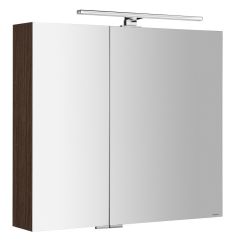 MIRRÓ tükrösszekrény LED világítással, 80x70x16cm, rusztikus fenyő