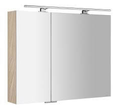 MIRRÓ tükrösszekrény LED világítással, 90x70x16cm, bardíni szilva
