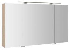 MIRRÓ tükrösszekrény LED világítással, 120x70x16cm, bardíni szilva