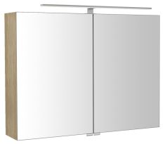 RIWA tükrösszekrény LED világítással, 81x70x17cm, Bardini szilva