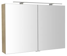 RIWA tükrösszekrény LED világítással, 101x70x17cm, Bardini szilva