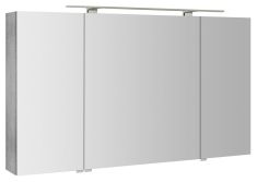 RIWA tükrösszekrény LED világítással, 121x70x17cm, ezüst tölgy