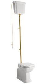 KERASAN WALDORF álló WC, alsó/hátsó kifolyású, tartállyal, öblítőmechanikával, ülőke nélkül, fehér/króm