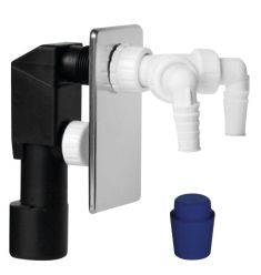 BRUCKNER mosógép szifon inox előlappal dupla csatlakozóval 40/50mm