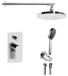 PAX falba süllyesztett csaptelep, 2-irányú, zuhanyszettel, fejzuhannyal, króm