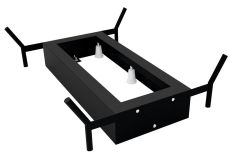 REDUTA lábszerkezet, 150x75cm, matt fekete