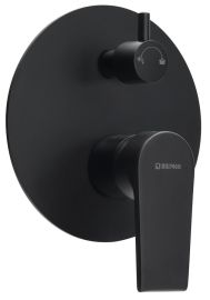 KAI falba süllyesztett zuhanycsaptelep, 2-irányú váltóval, zuhanyszett nélkül, matt fekete