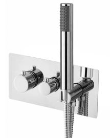 RHAPSODY Falba süllyesztett termosztátos kádtöltő csaptelep, 2-irányú váltóval, zuhanyszettel, króm