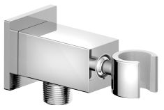 szögletes kézizuhanytartó, vízbekötéssel, króm