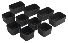 LINDO fiókrendező, tartó, 10db, 6x100x65x100mm + 4x100x65x150mm, antracit