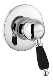 KIRKÉ falba süllyesztett csaptelep, 1-irányú váltóval, fekete kerámia karral, króm