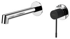 SOLARIS falbasüllyesztett mosdócsaptelep, króm/fekete