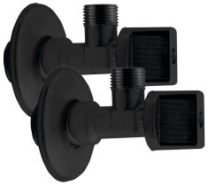 AQUALINE sarokszelep anya nélkül, 3/8"x1/2", matt fekete
