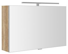 CLOE tükrösszekrény LED világítással, 80x50x18cm, Alabama tölgy