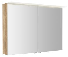 LINEX tükrösszekrény LED világítással, 100x70x15cm, Alabama tölgy