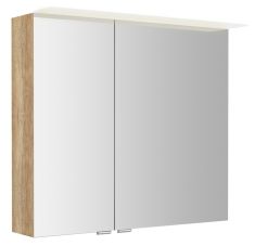 LINEX tükrösszekrény LED világítással, 80x70x15cm, Alabama tölgy