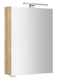 MIRRÓ tükrösszekrény LED világítással, jobbos/balos, 50x70x16cm, alabama tölgy