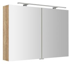 RIWA tükrösszekrény LED világítással, 101x70x17cm, Alabama tölgy