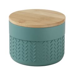 THEA Tégely fedéllel, bambus/polyresin, zöld