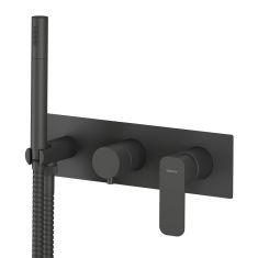 SPY falbasüllyesztett csaptelep, 2-irányú, zuhanyszettel, matt fekete