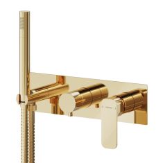 SPY falbasüllyesztett csaptelep, 3-irányú, zuhanyszettel, arany