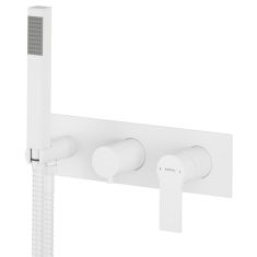 PAX falbasüllyesztett csaptelep, 2-irányú, zuhanyszettel, matt fehér