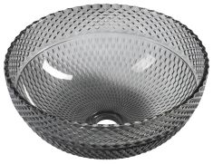 MARAC gravírozott üvegmosdó, átm:39,5cm, fekete