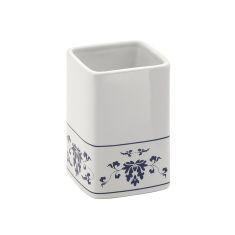 CIXI fogkefetartó, porcelán, fehér/mintás