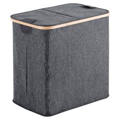 YOSHI szennyeskosár, 53x51x34cm, bambusz, szürke