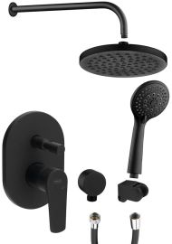 AQUALINE LOTTA falbasüllyesztett zuhanyszett, 2-irányú, matt fekete