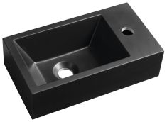 SMALL AMAROK öntöttmárvány mosdó, jobbos, 40x11x22cm, matt fekete