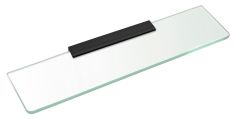üvegpolctartó transzparent üveggel, 500mm, fekete