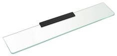 üvegpolctartó transzparent üveggel, 800mm, fekete