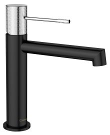 SOLARIS mosdócsaptelep lefolyó nélkül, fekete/króm