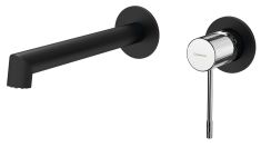 SOLARIS falbasüllyesztett mosdócsaptelep, fekete/króm