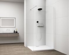 ESCA WHITE MATT Walk-in zuhanyfal, falra szerelhető, transzparent üveg, 900mm